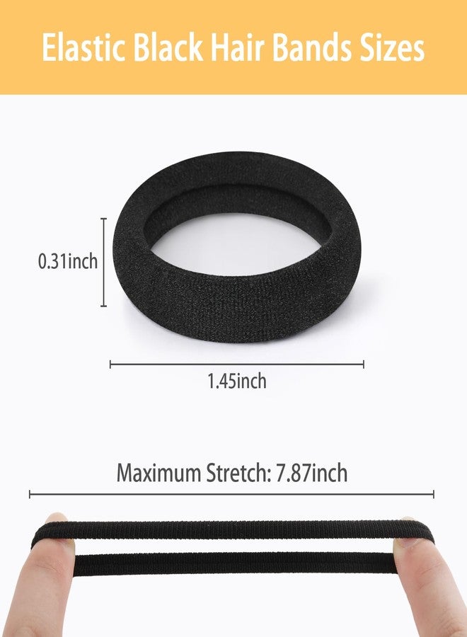 Tiefebene 150PCS Black Cotton Hair Bands - Seamless Ponytail Holders, No Damage Elastics for Thick Hair, Soft Hair Bands for Women - Christmas Gifts - Image 3